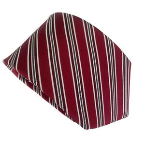 Donald Trump Tie Black Striped Burgundy Red Silk Signature Collection 59…